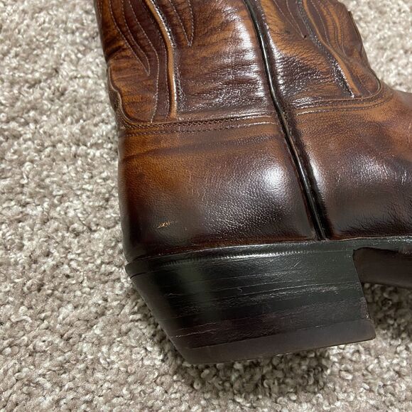 Lucchese San Antonio Brown Leather Boots - Picture 8 of 9